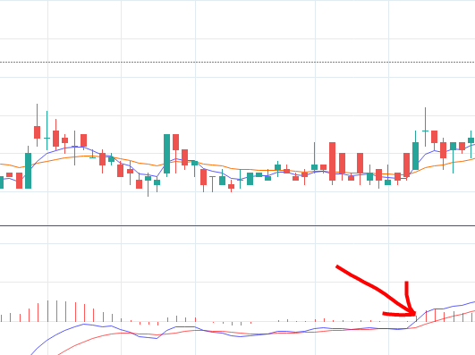 Notice how the MACD movement suddenly gets interesting. 