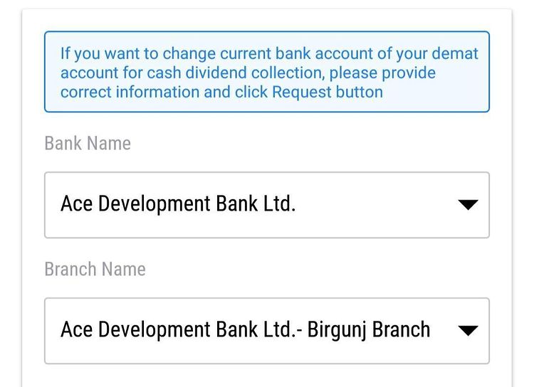 The Meroshare app has the option to change your default bank account for cash dividend collection. 